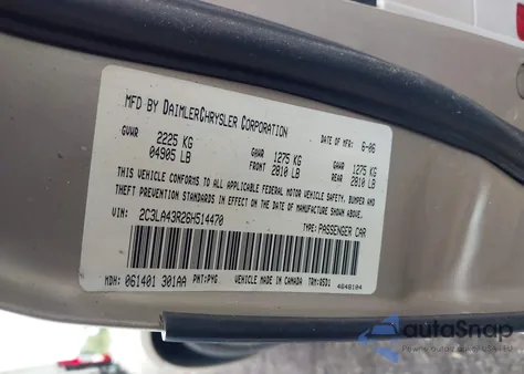 2006 Chrysler 300 из США, поврежденный, VIN 2C3LA43R26H514470